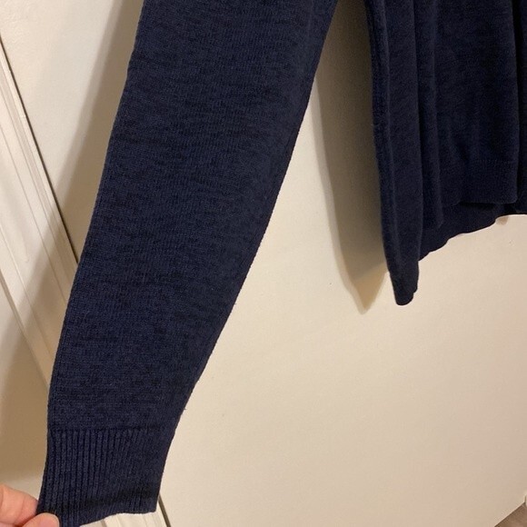 Carbon 2 Cobalt Dark Blue Sweater with Pocket Marled Heavyweight L Merino Wool - Picture 3 of 10